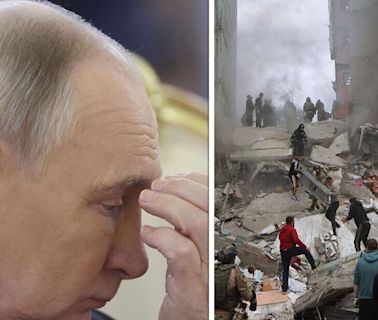 Bungling Putin carpet-bombs Russia by 'dropping five huge explosives'