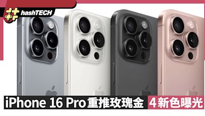 蘋果iPhone 16 Pro 重推玫瑰金、4新色曝光｜其他顏色也有調整｜科技玩物