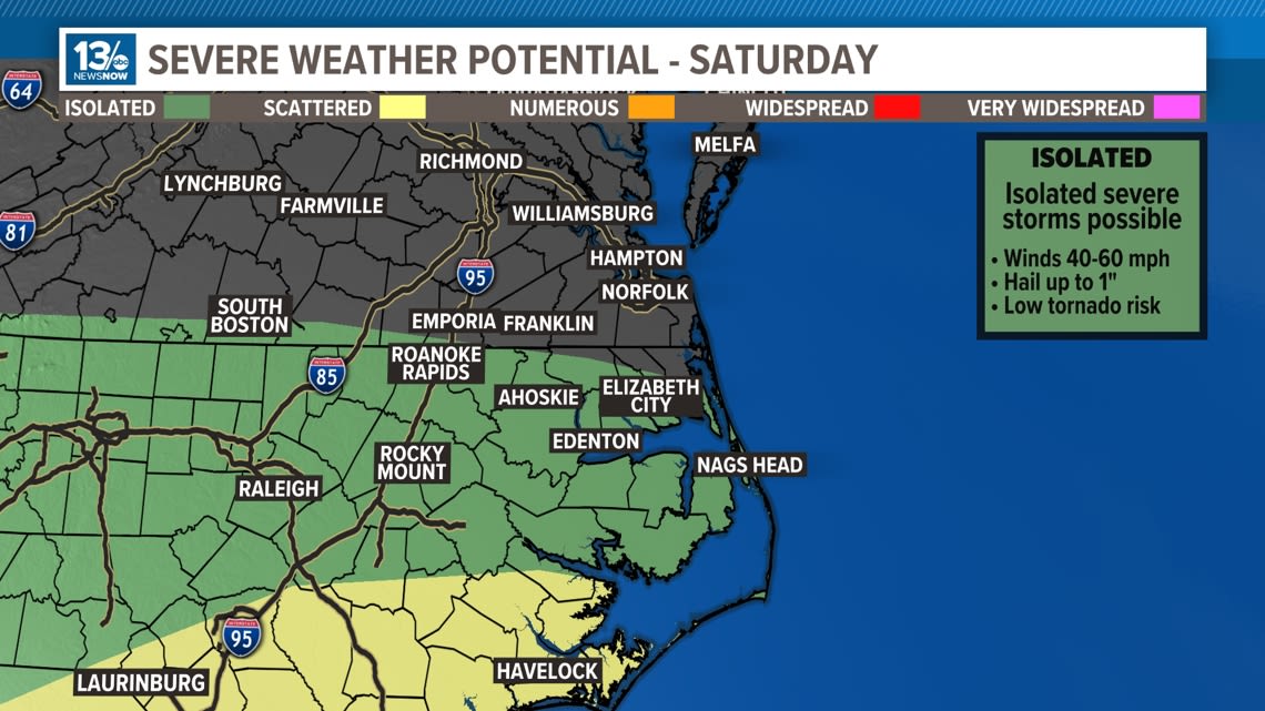 Outer Banks under risk of severe weather Saturday. Here's the latest.