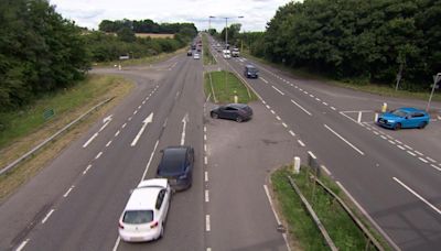 Two cars crash on A1 during safety report filming