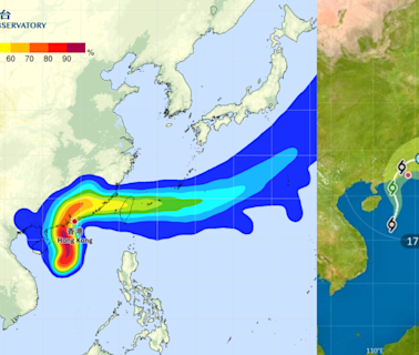 天文台稍後改掛三號風球！風暴路徑預測：或直逼香港100公里