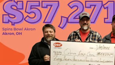 Friends win over $57,000 in Ohio Lottery game at Akron bowling alley