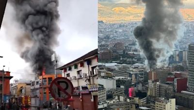 Incendio en San Victorino en el centro de Bogotá