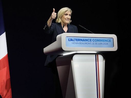 French far-right leader Marine Le Pen announces her re-election