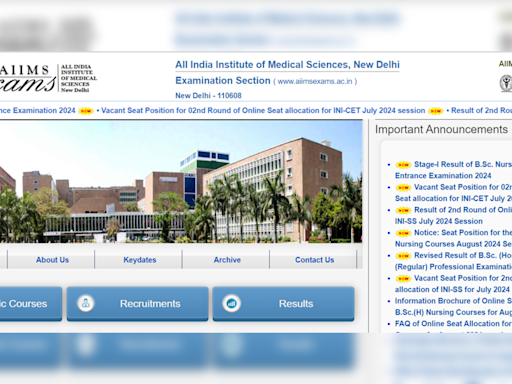 AIIMS INI CET 2024 Round 2 Seat Allotment Result Out At aiimsexams.ac.in, Direct Link