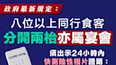 【收緊防疫】八位以上同行食客 分開兩枱亦須出示快測陰性證明