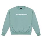 Converse Wordmark Big Logo 女款 綠色 寬鬆 落肩 大學T 長袖 10026159-A03