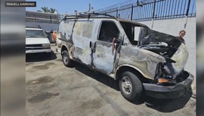 Thieves steal, strip and burn contractor's work van in Artesia