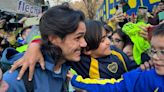 Boca fue recibido por una multitud en Mendoza: locura por Cavani
