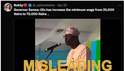 Posts misleadingly claimed Nigeria’s Lagos state increased monthly minimum wage