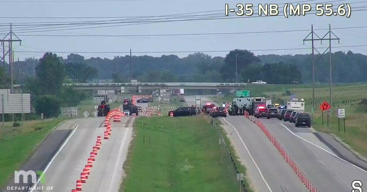 Suspect arrested after standoff shuts down Interstate 35 near Faribault