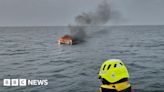 Pembrokeshire yacht fire: Casualty rescued from sea by RNLI crew