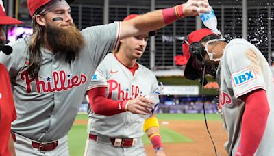 Trea Turner, Kyle Schwarber homer to help Phillies overpower Marlins 16-2