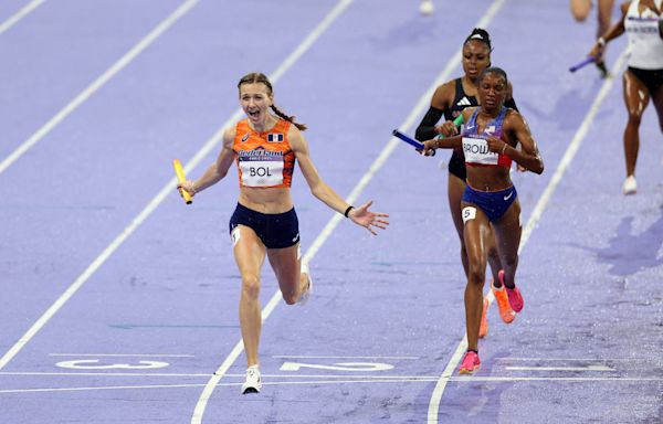 Netherlands' Femke Bol steals 4x400 mixed relay win from Team USA in Paris Olympics