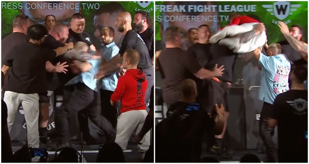 Eddie Hall throws dwarf at upcoming 2-vs-1 opponents after getting slapped in the face