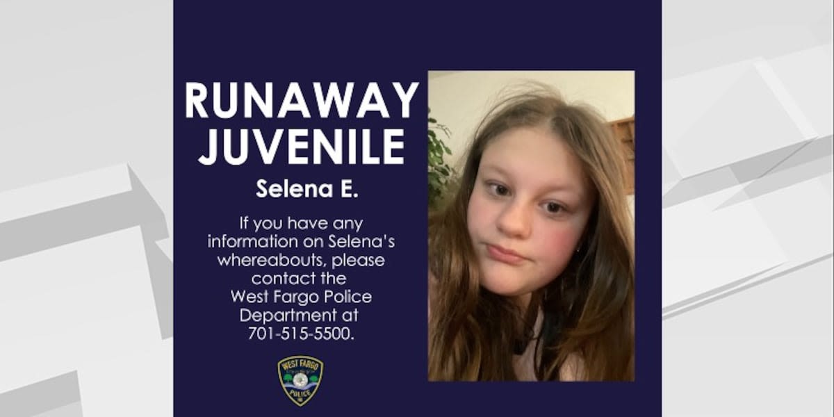 West Fargo Police Department looking for runaway juvenile