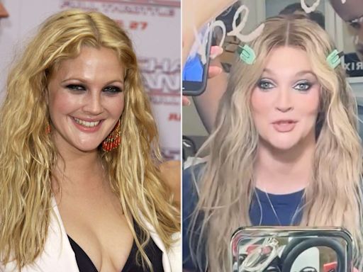 Drew Barrymore Recreates Her 2003 “Charlie’s Angels” Premiere Look, Crimped Blonde Hair and All!