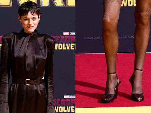 Emma Corrin Goes for Striking Peep-Toe Heels and Saint Laurent Minidress for ‘Deadpool & Wolverine’ Red Carpet