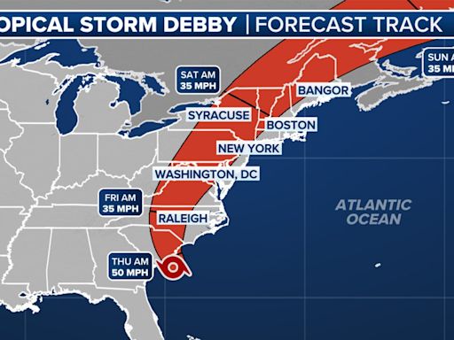 Tropical Storm Debby update: Impact on NYC, latest path projections and more