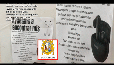 Estudiante de San Marcos pierde sus audífonos y ofrece singular recompensa a quien los encuentre: “No puedo dar dinero”