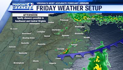 Pinpoint Weather: Few showers, cooler air to end week