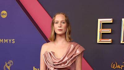 Hannah Einbinder Looks Like a Greek Goddess in Pink Draped Gown at the Emmys