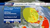 Broad area of low pressure developing in southwestern Gulf of Mexico