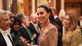 Kate Middleton Dazzles in Pink Sequin Gown at Buckingham Palace Diplomatic Reception