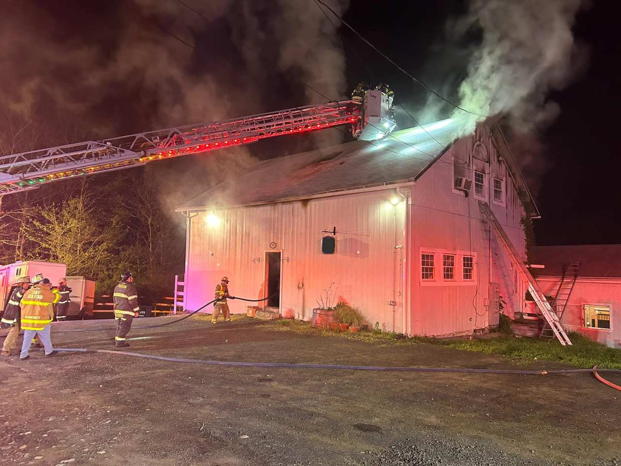 Horses evacuated after fire breaks out at barn in North Madison
