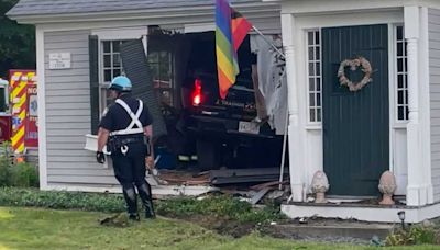 Truck winds up inside home after crash in South Shore town