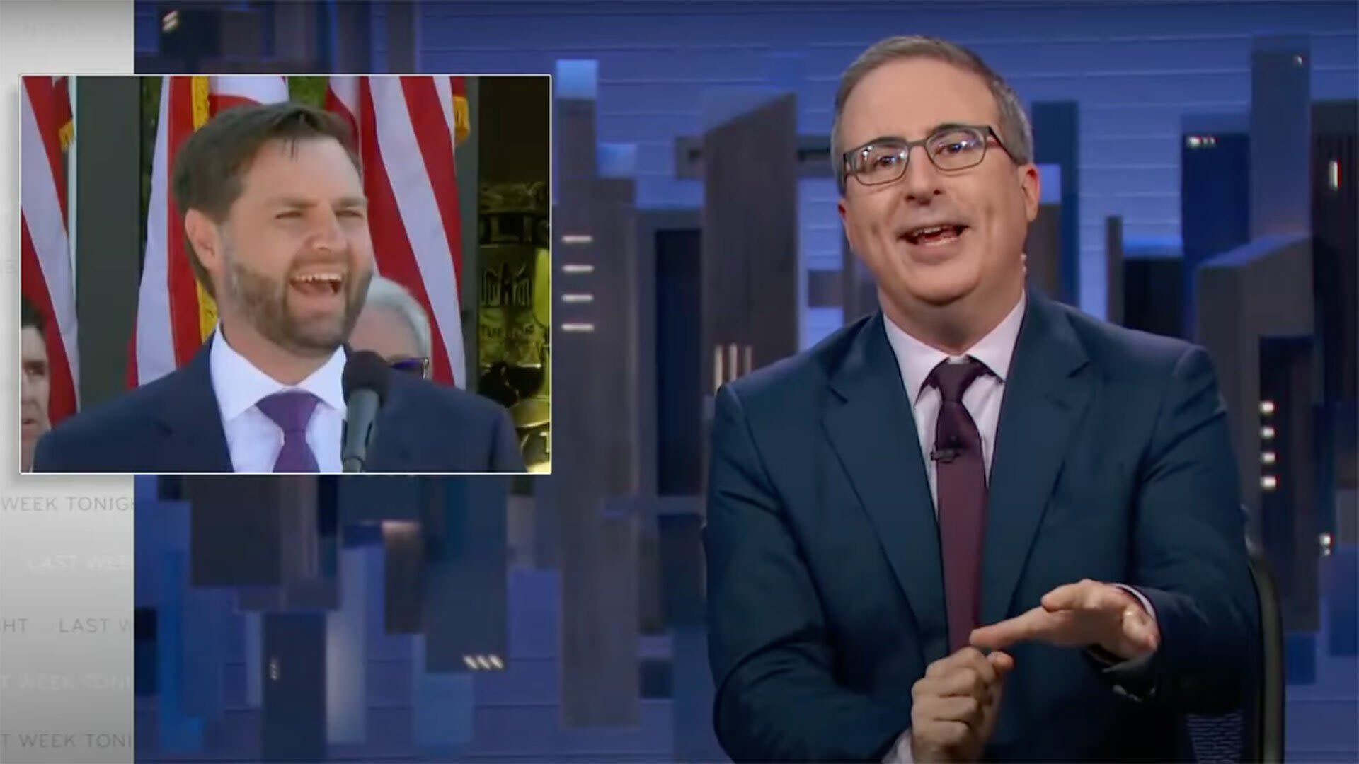 John Oliver gleefully mocks JD Vance's very odd laugh