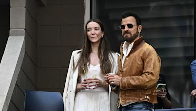 Justin Theroux and Fiancee Nicole Brydon Bloom Attend US Open After Engagement