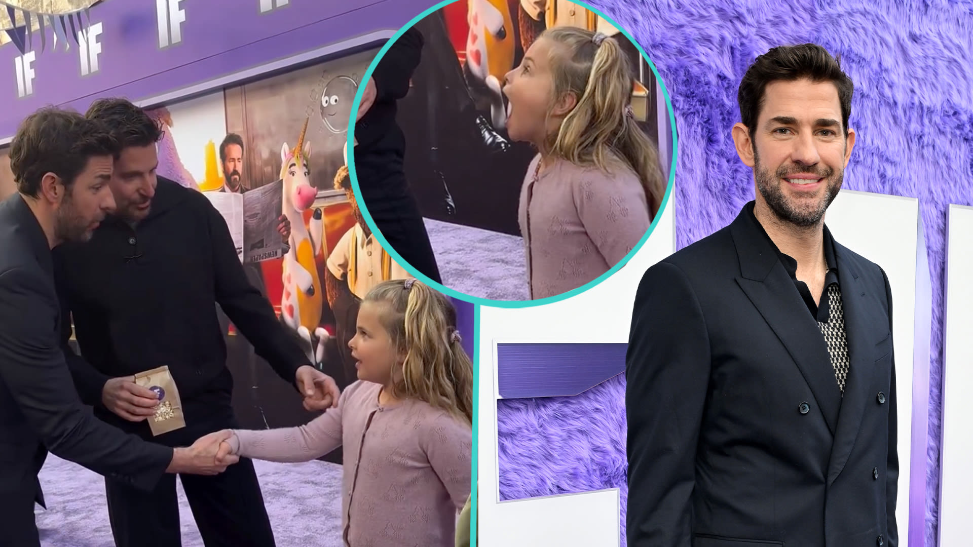 Bradley Cooper’s Daughter Lea Is Totally Starstruck Meeting John Krasinski At ‘IF’ Premiere | Access