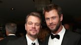 See Chris Hemsworth Hold Matt Damon's Hand as He Gets New Tattoo