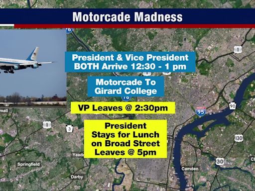 Philadelphia traffic: Biden, Harris visit to bring motorcade madness Wednesday
