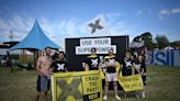 At UK's Glastonbury festival: music, sunshine and a call to vote