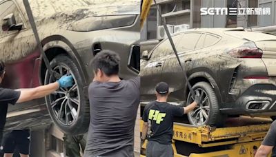 快訊／百萬豪車BMW出土了！拖走前...現場「叫號尋人」與愛車心痛擺拍