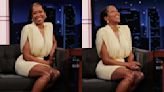 Regina King Embraces Statement Dressing in Plunging Ruched Philosophy di Lorenzo Serafini Minidress on ‘Jimmy Kimmel Live’