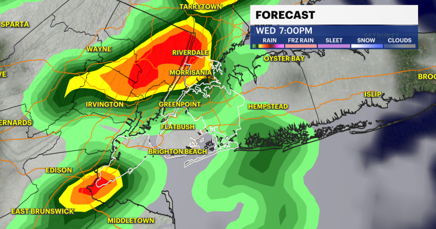 Sunny start on Wednesday before rainy weather arrives in the evening for Brooklyn