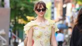 Dakota Johnson Blooms in Floral Dôen Dress While Filming ‘Materialists’ in New York