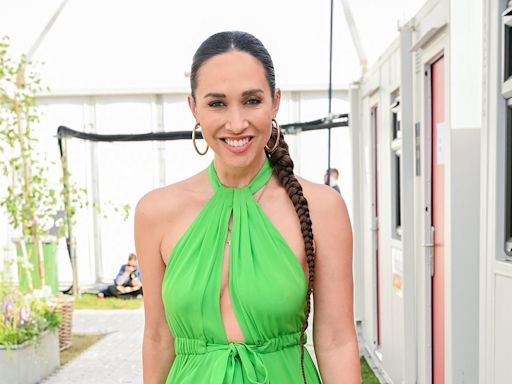 Myleene Klass looks glamorous in green maxi dress at BST Hyde Park