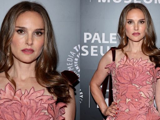 Natalie Portman Thinks Pink in Whimsical Oscar de la Renta 3D Minidress for ‘Lady in the Lake’ Red Carpet Screening