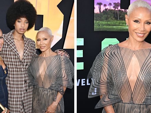 ...Fluidity in See-through Iris Van Herpen Dress for ‘Bad Boys: Ride or Die’ Premiere With Mom in Chanel and Daughter Willow...