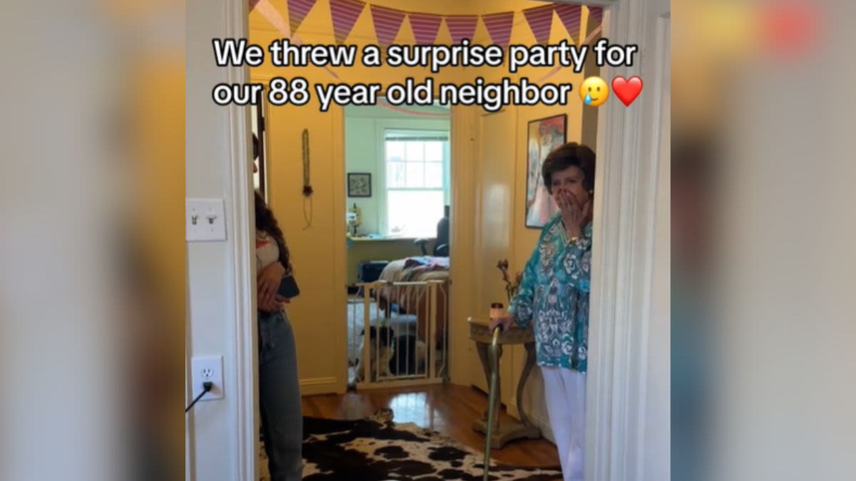 Neighbors Come Together To Throw Surprise Birthday Party For 88-Yr-Old Woman
