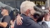 Ke Huy Quan surprises Harrison Ford on Indiana Jones premiere