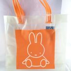 【震撼精品百貨】Miffy 米菲兔米飛兔~色格長型防水透明手提袋『橘&藍』