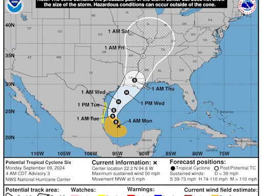 Tropical Storm Francine expected to form today. Spaghetti models for potential hurricane