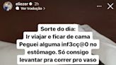 Em Pernambuco, Eliezer revela que está com infecção no estômago | Celebridades | O Dia