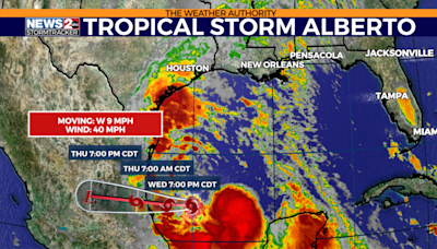 Tropical Storm Alberto moving ashore in Mexico early Thursday