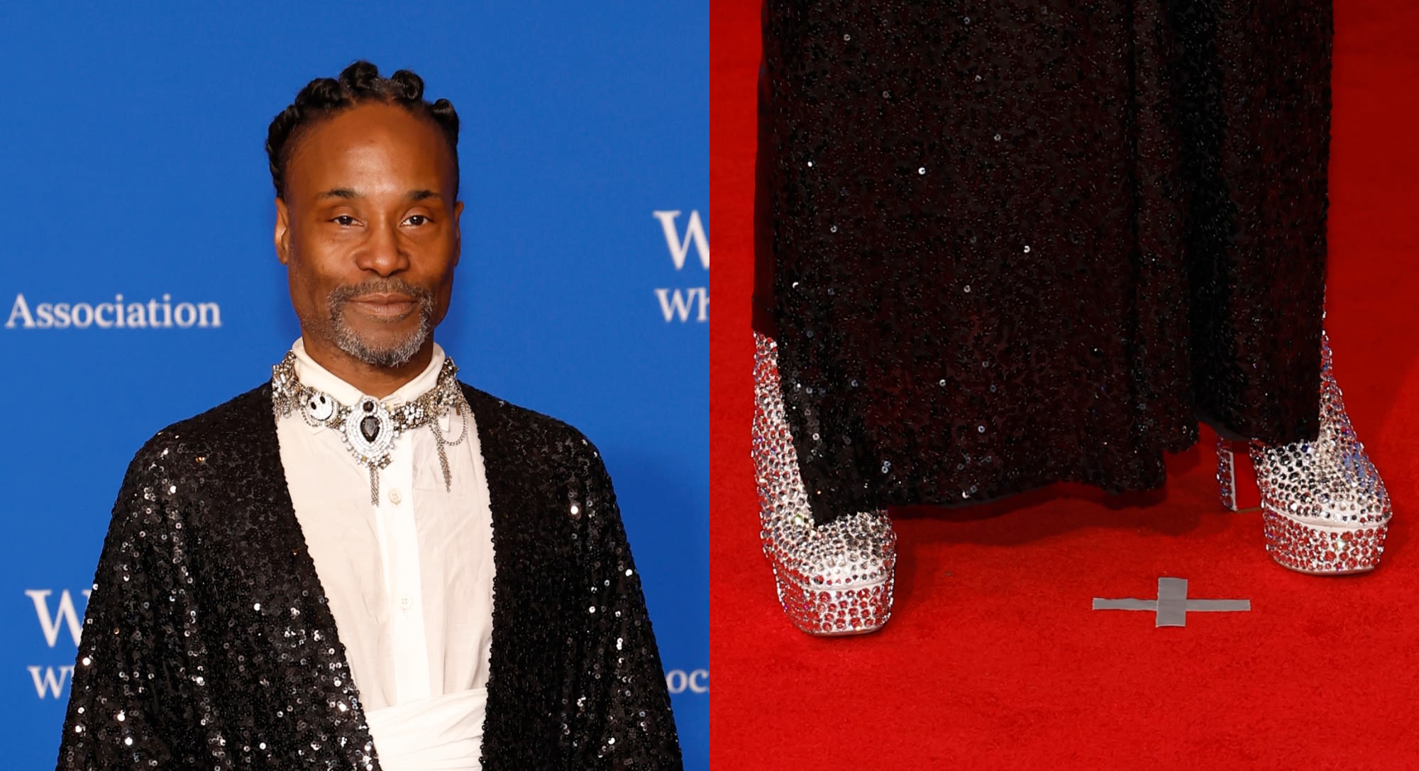 Billy Porter Dazzles in Crystal-Embellished Louboutin Platform Boots at 2024 White House Correspondents Dinner